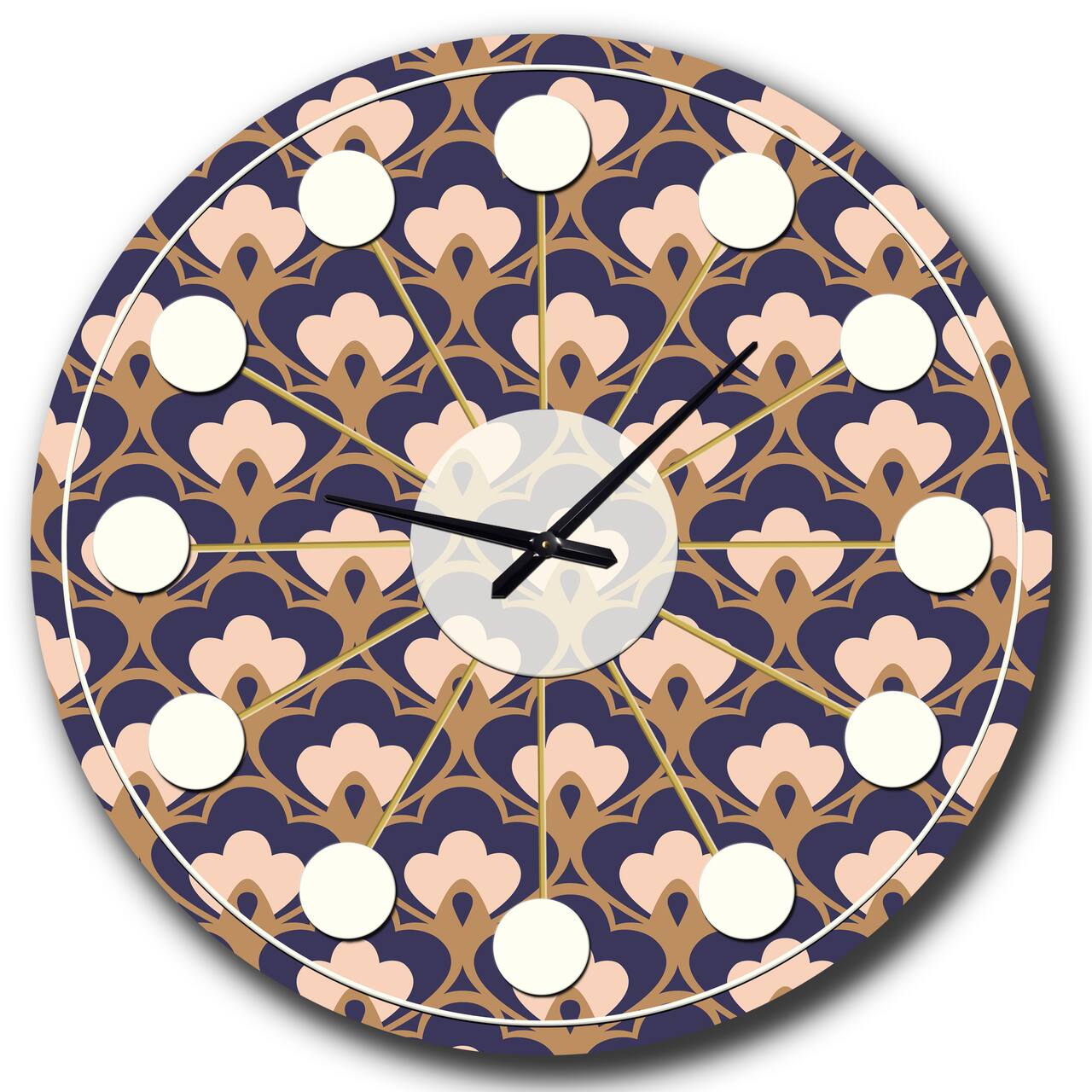Designart 'Retro Ornamental Design Ix Mid-Century Modern Wall Clock